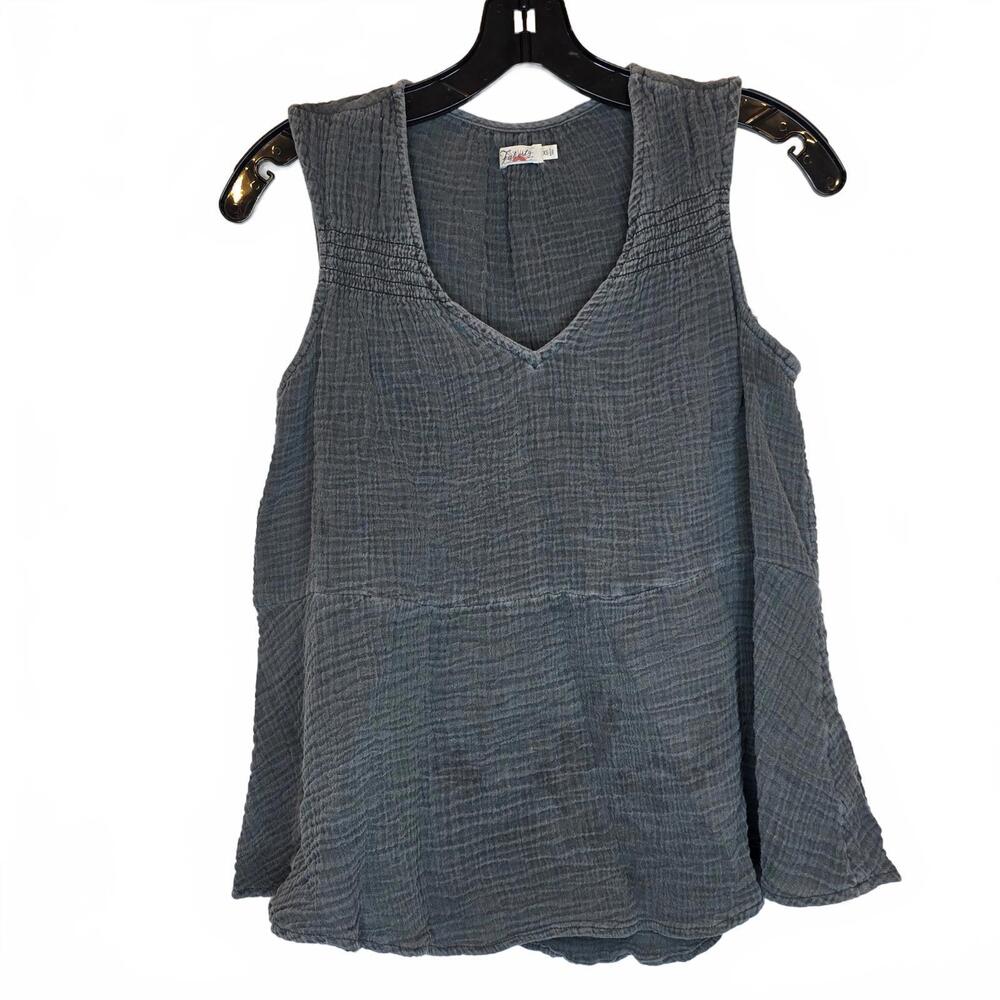 Faherty Organic Cotton grey tank flowy summer Women's size XS